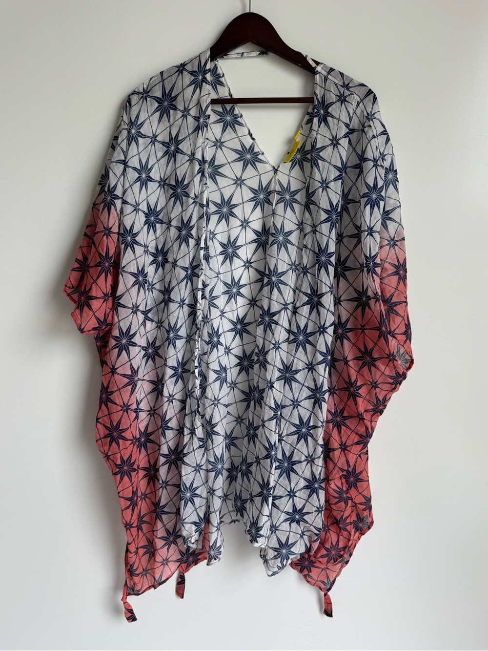 Roberta Roller Rabbit Slate Beach Shrug Dolman Sleeve Kimono Boho geometric Star